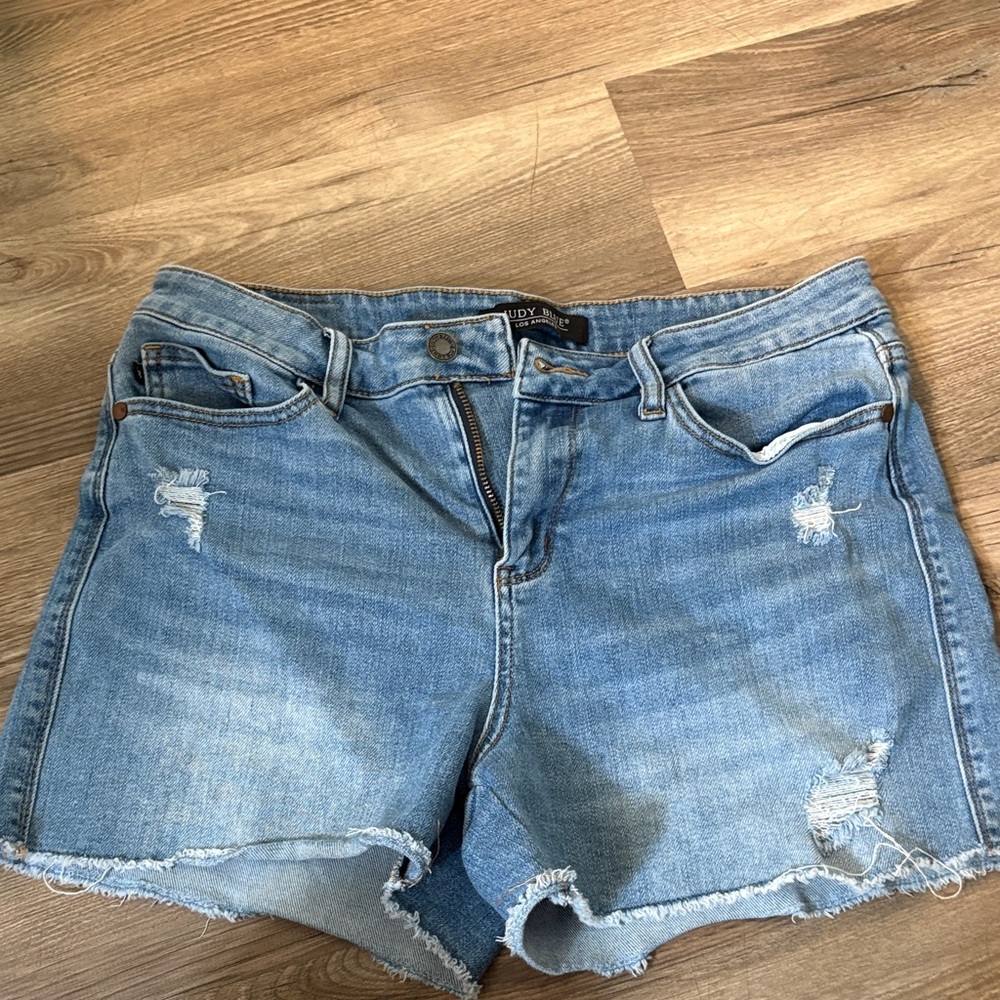 Judy Blue Light Wash Distressed Jean Shorts